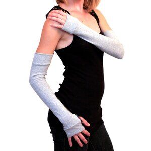 UV Sun Protection Gloves Gray Arm Warmers Cotton Farm Armwarmers Driving Sleeves